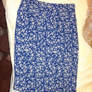 LuLaRoe "Cassie" pencil skirt new without tags size large blue grey